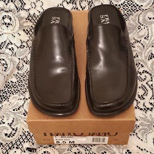 FRANCO SARTO black leather Slip-on Mule Size 8.5 M  new in box